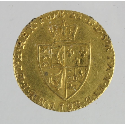 29 - Half Guinea 1798/7, ex-mount F/GF, slightly crinkled.