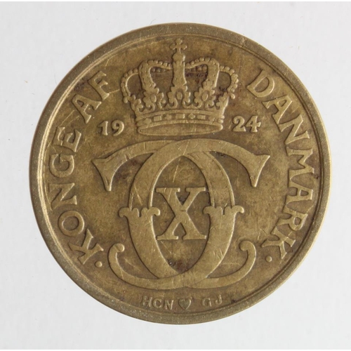 307 - Denmark 1 Krone 1924 (scarce date) VF