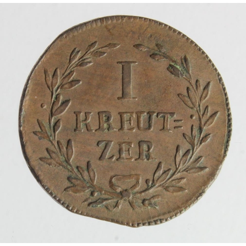 315 - German States, Baden copper 1 Kreuzer 1816, scarce, nEF