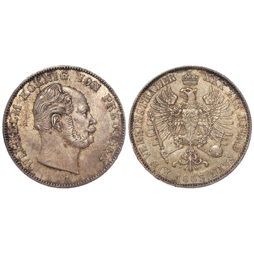 317 - German States, Prussia silver Thaler 1863, toned EF