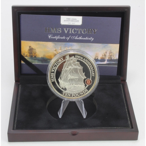 320 - Guernsey: The 250th Anniversary of HMS Victory 1765-2015 Silver 5oz Proof Coin (sterling) with Victo... 