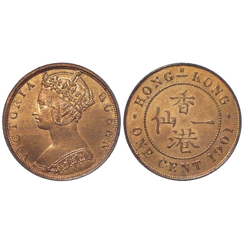 324 - Hong Kong One Cent 1901H, lustrous UNC