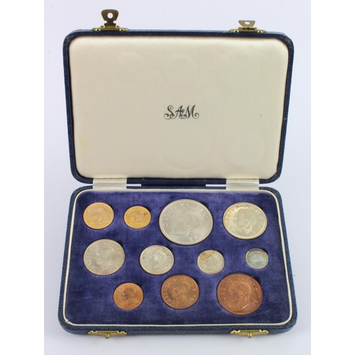 342 - South Africa Proof Set 1952 (11 coins, Two Rand - Farthing) aFDC cased as issued