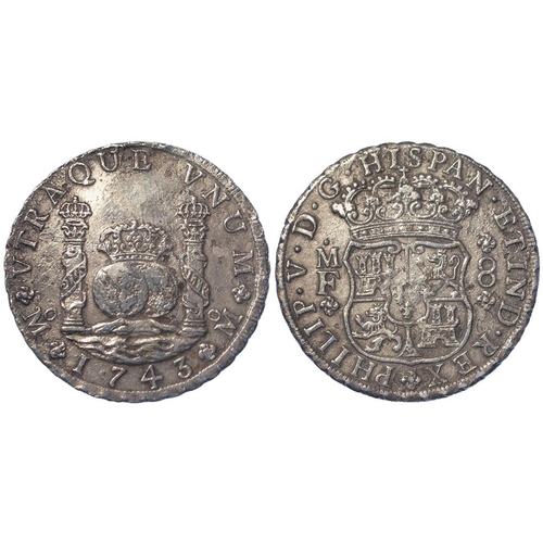 347 - Spanish Mexico silver 8 Reales 1743 Mo MF, VF light water damage (a shipwreck piece, no provenance b... 