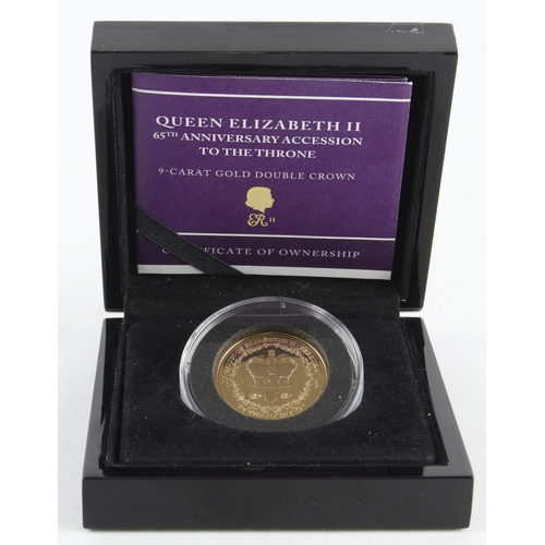 349 - Tristan da Cunha 9ct gold proof 'Double Crown' (4g 9ct) 2017, FDC cased with cert by The Bradford Ex... 