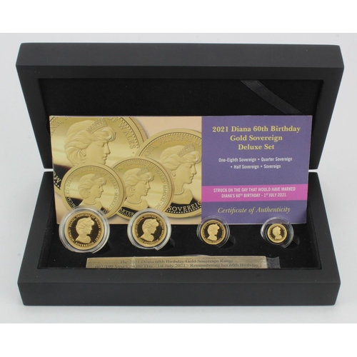 354 - Tristan Da Cunha Four coin gold set 2021 (Sovereign, Half Sovereign, Quarter Sovereign & Eighth Sove... 