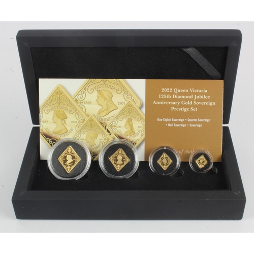 355 - Tristan Da Cunha Four coin gold set 2022 (Sovereign, Half Sovereign, Quarter Sovereign & Eighth Sove... 