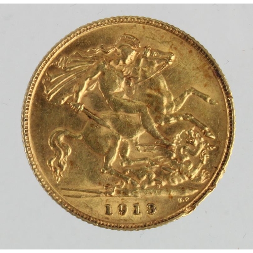 42 - Half Sovereign 1913 GVF with a few tiny edge nicks