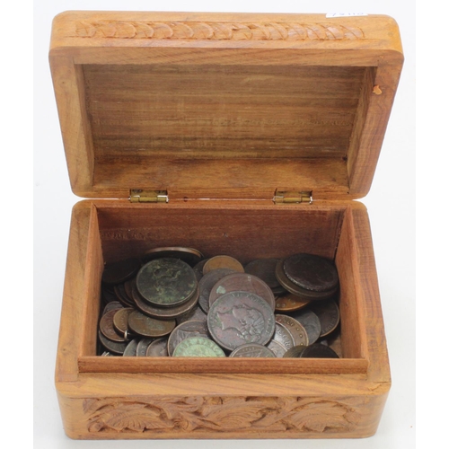 531 - GB & World Copper & Bronze Coins & Tokens (85) ancient to modern assortment, mixed grade.