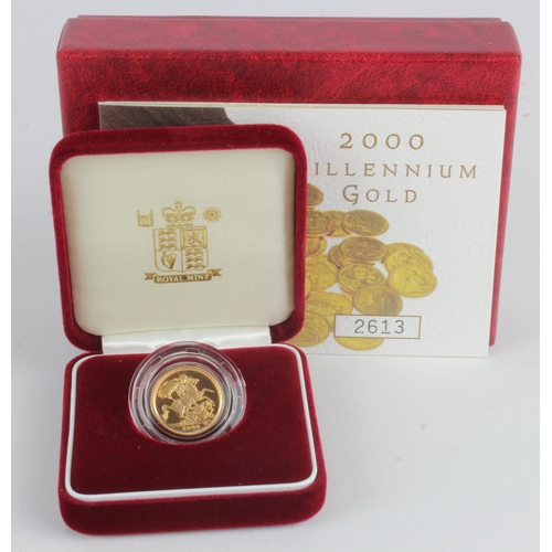 56 - Half Sovereign 2000 Proof FDC boxed as issued