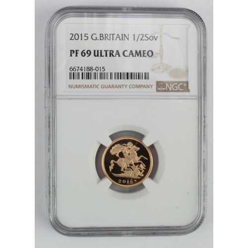 67 - Half Sovereign 2015 NGC slabbed as PF69 Ultra Cameo