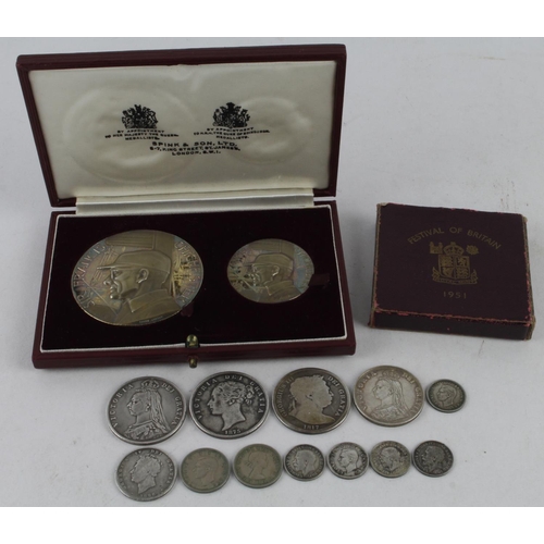 749 - GB Coins & Medals: British Commemorative Medals (2) silver-gilt 57mm and 38mm, combined 104.76g (ove... 