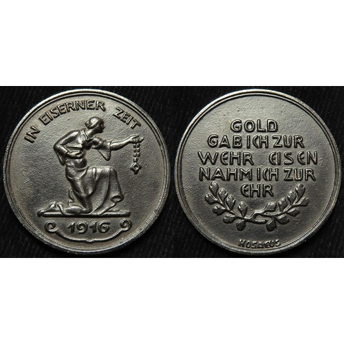 753 - German Commemorative Medal, iron d.39.5mm: WWI Jewellery donation medal (for the German war effort) ... 