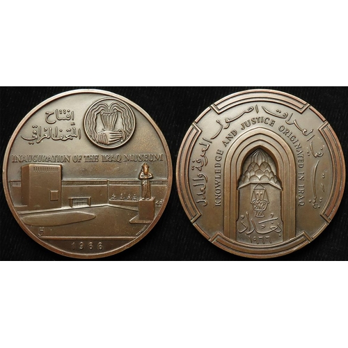 759 - Iraqi Commemorative Medal, bronze d.60mm: Inauguration of the Iraq Museum 1966 (medal) by Huguenin, ... 