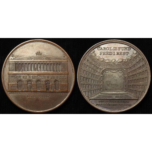 761 - Italian States, Naples, Commemorative Medal, bronze d.37mm: Real Teatro di San Carlo (Royal Theatre ... 