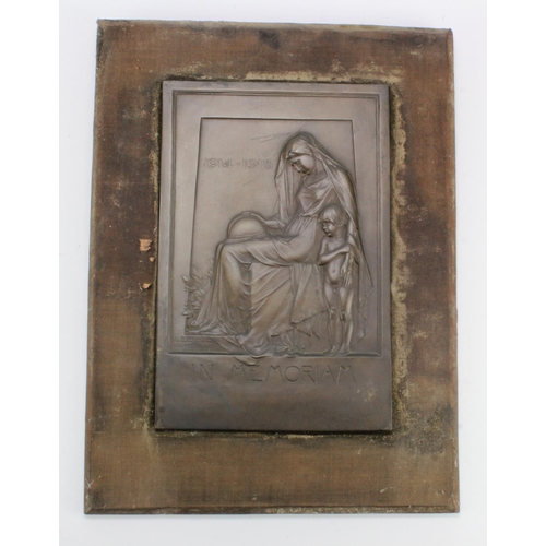 763 - Large 'In Memoriam' plaque for '1914-1918' by R.Benard Rome 1920.  (6.5