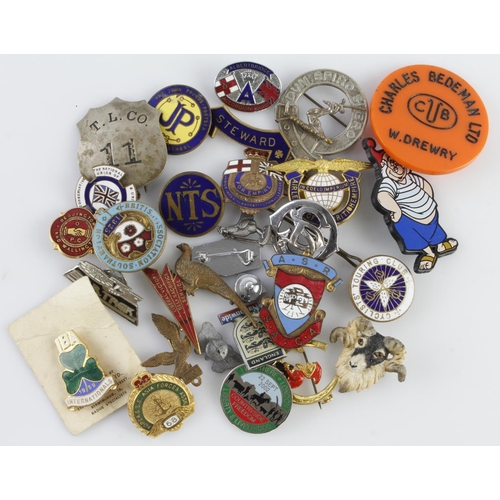 774 - Mixed lot of enamel badges (mostly), various types (30 approx)