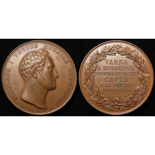 787 - Russian Commemorative Medal, bronze d.38mm: Nicholas I / Russo-Turkish War, Capture of Varna (Bulgar... 