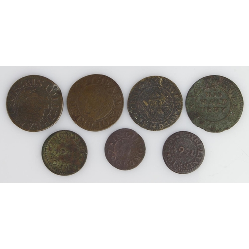 800 - Tokens, 17thC (7) assortment poor to Fine.