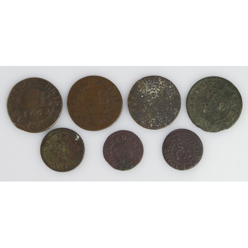 800 - Tokens, 17thC (7) assortment poor to Fine.