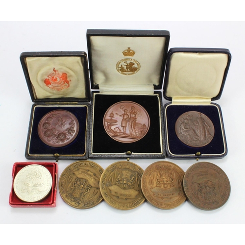 806 - Various medals - four large bronze Prize Medals fiven by 