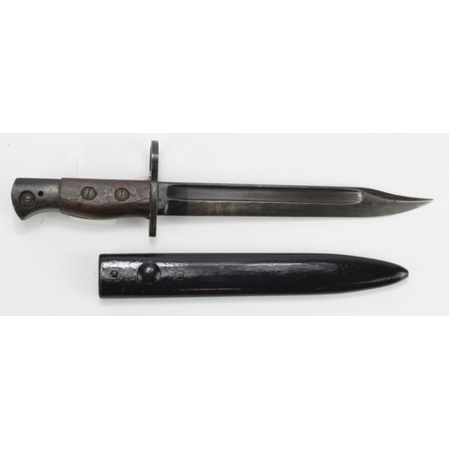 815 - British No5 Mk1 knife bayonet in its steel scabbard, Bowie blade 8