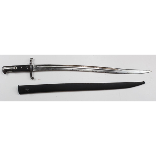 823 - Pattern 1853 Artillery Sword Bayonet, 2nd type, in its all steel scabbard (introduced in 1855 and ma... 