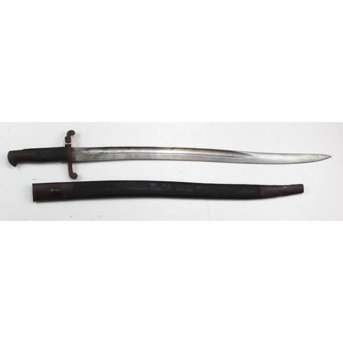 824 - Pattern 1858 Volunteer Artillery Sword Bayonet, muzzle ring appears bushed, blade manufactured in Ge... 