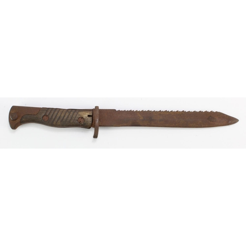 867 - German Sawback trench knife (a modified 'Butcher' bayonet). Marked 'W/17'.