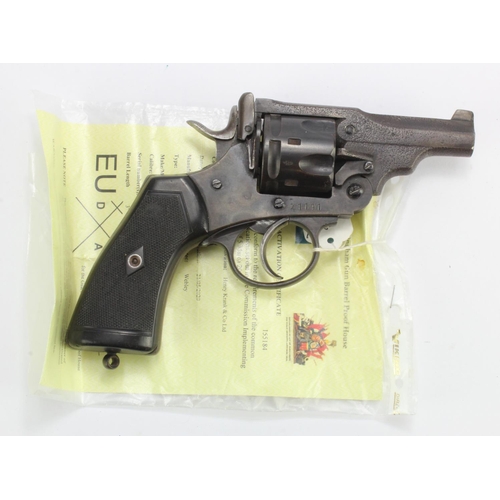 874 - Great War Webley Mk VI Service Revolver SN:132246. W/D stamps. Cal.455. Barrel shortened to 3