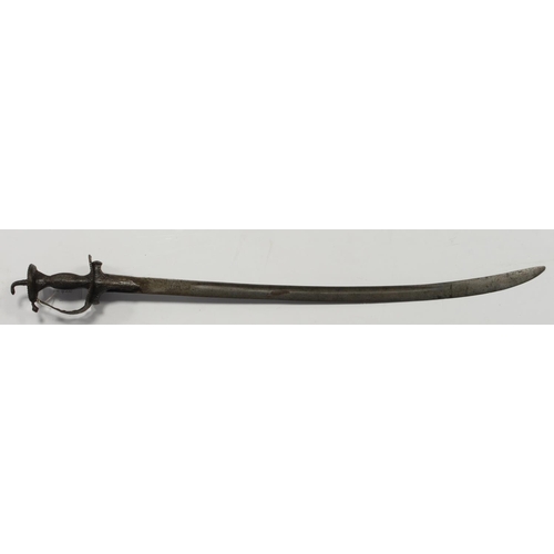 876 - Indian 19th century Tulwar sword nice example with ornamental engraved hilt.