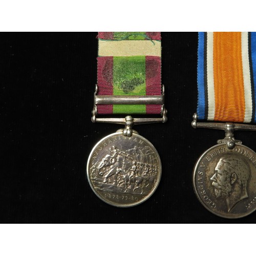 1345 - Gilday father & son medals - Afghanistan Medal 1881 with clasp Ahmed Khel (4479 Gnr M Gilday A.Bty R... 