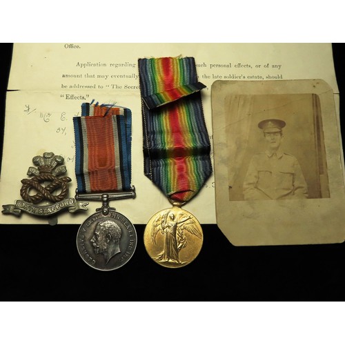 1457 - Price brothers - BWM & Victory Medal (5315 Pte A Price N.Staff.R) KiA 3rd Oct 1918 with the 1/6th Bn... 