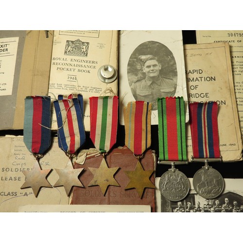 1579 - WW2 group attributed to 2007159 Sgt L D Logan 233 Fld Coy RE. 1939-45 Star, Africa Star, Italy Star,... 