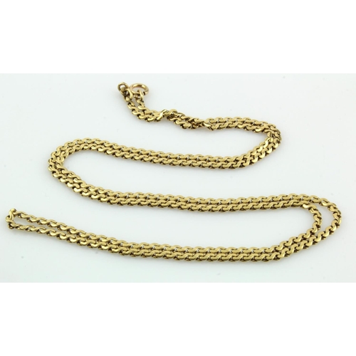 612 - Yellow gold (tests 18ct) S-link chain, length 27