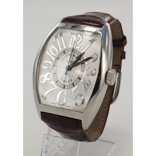 120 - Franck Muller Curvex Relief stainless steel cased gents wristwatch, ref. 8880 SC. The silver guilloc... 