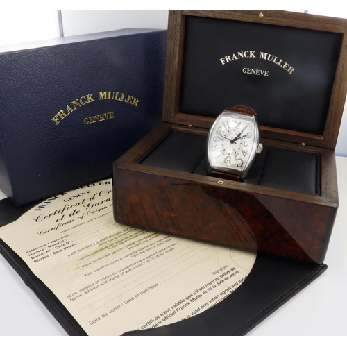 120 - Franck Muller Curvex Relief stainless steel cased gents wristwatch, ref. 8880 SC. The silver guilloc... 