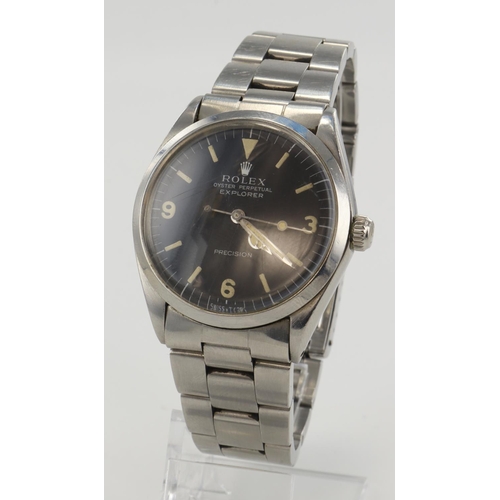 124 - Rolex Oyster Perpetual Explorer Precision stainless steel cased gents wristwatch, ref. 5500, serial ... 