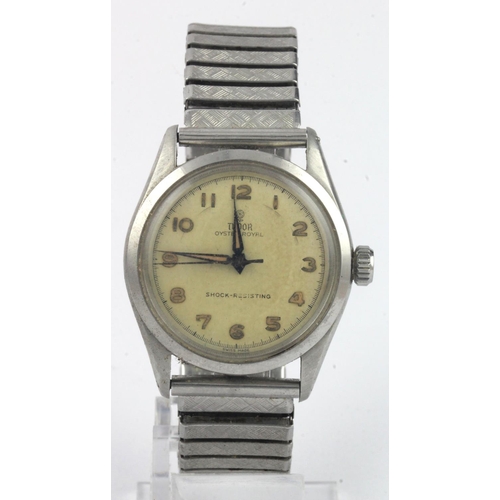 129 - Gents stainless steel cased Tudor Royal wristwatch Ref 7934. The cream dial with arabic numerals. Ca... 