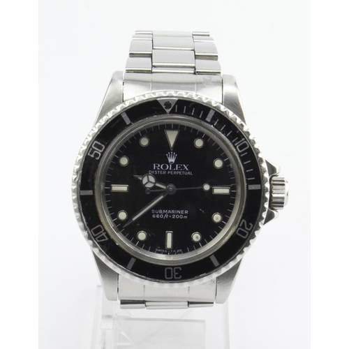 138 - Gents Rolex Oyster Perpetual Submariner 660ft / 200m steel-cased wristwatch, ref 5513/3024497, circa... 