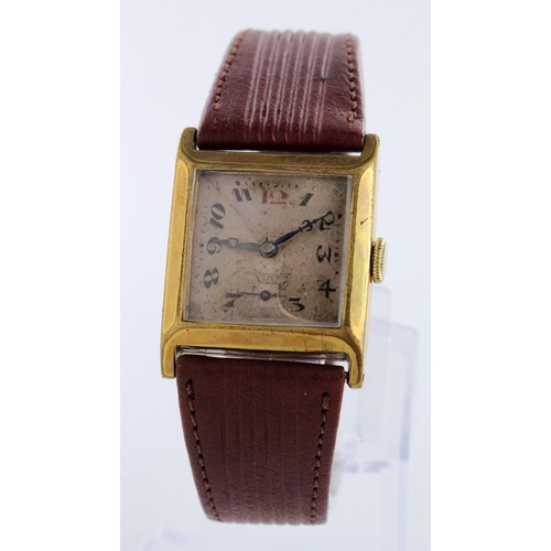 156 - Gents gold filled wristwatch by B.W.C (Brookly Watch co.) circa 1920s. Working when catalogued