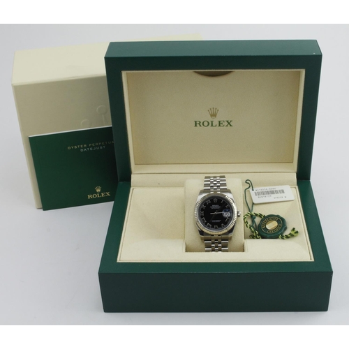 163 - Rolex Datejust Oyster Perpetual 36 stainless steel gents wristwatch, 2020 old card, ref.116234, seri... 