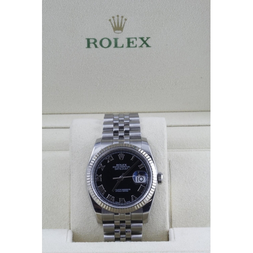 163 - Rolex Datejust Oyster Perpetual 36 stainless steel gents wristwatch, 2020 old card, ref.116234, seri... 