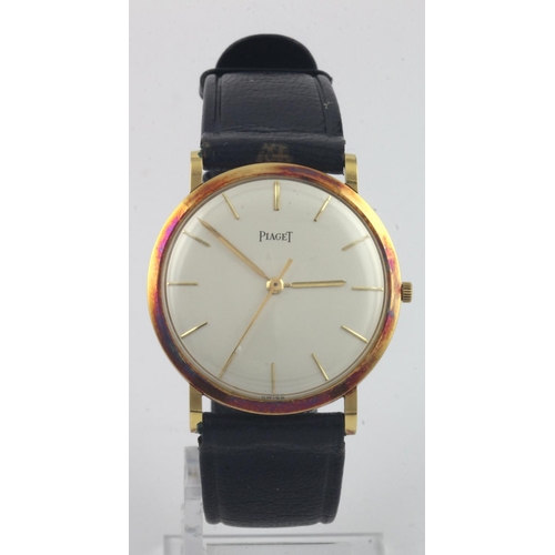 170 - Gents 18ct gold cased Piaget manual wind wristwatch, circa 1960s, Ref. 10090, Caliber 10SC. The cham... 