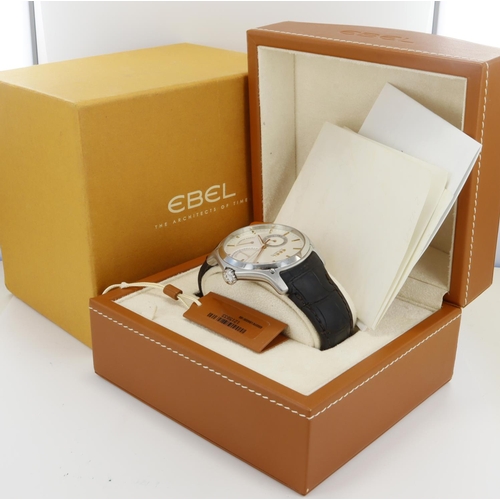 182 - Ebel Hexagon gents stainless steel cased automatic wristwatch, ref. 1215833. The cream dial with gil... 