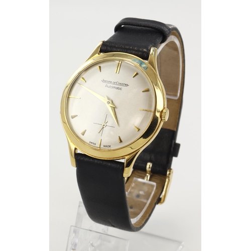 185 - Gents 18ct cased Jager-LeCoultre automatic wristwatch, hallmarked London 1958. The silvered dial wit... 