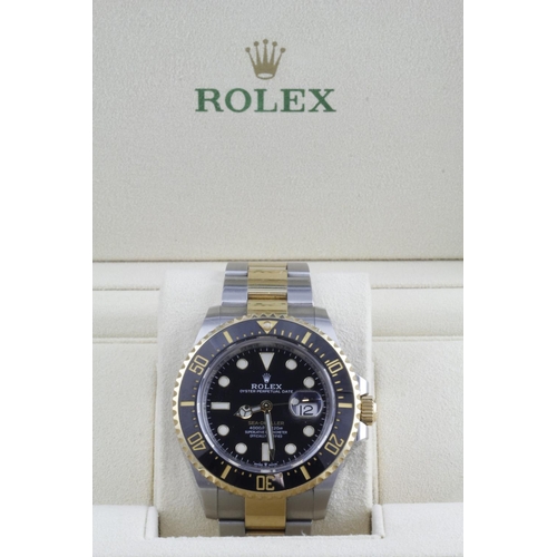 187 - Rolex Sea-Dweller Oyster Perpetual Date stainless steel and gold gents wristwatch, 2020 new card, re... 