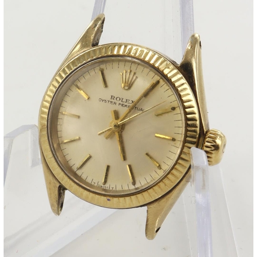 196 - Rolex Oyster Perpetual 9ct cased ladies automatic wristwatch, London import mark, 1964. The silvered... 