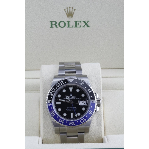 203 - Rolex GMT-Master II 'Batman' Oyster Perpetual Date stainless steel gents wristwatch, 2021 card, ref.... 