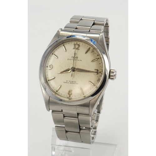 204 - Gents stainless steel cased Tudor (Rolex) Oysterthin manual wind wristwatch, circa 1970. The silvere... 